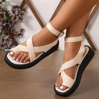 Sandalias De Cuero Para Mujer Moda Casual Confortables 2023 Nuevas De Verano Con Suela Gruesa Y Plataforma Sandalias De Tobillo Para Mujer Talla 43 - details 19