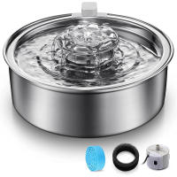 Fuente De Agua Para Gatos 2L Acero Inoxidable 304 Con Bomba Automática Y Filtro Que Purifica El Agua Ultra-quieto Dispensador Para Mascotas - details 0