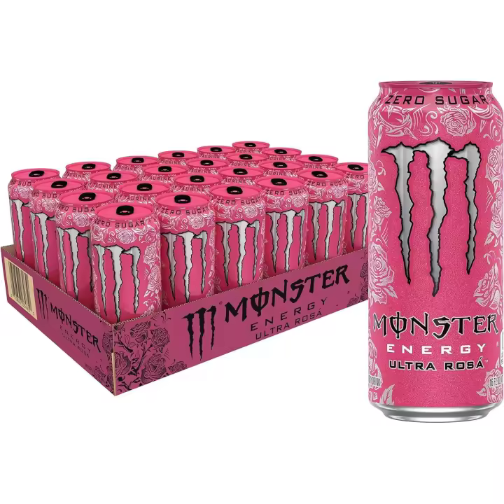 MONSTER ULTRA ROSA Sabor fresa - Caja 24 latas 500ml - 1