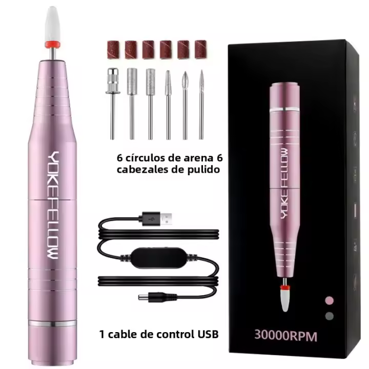 YOKEFELLOW Kit De Archivo De Uñas Eléctrico 30000RPM Para Acrílico Y Gel Manicura Y Pedicura Profesional Para Uso Doméstico - 1