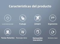 Teclado Gaming K500 Con Keycaps Blanco Y Rosa Mezclados 104 Teclas Cableado Para Laptop PC Estilo Mécanico Interfaz USB - details 2