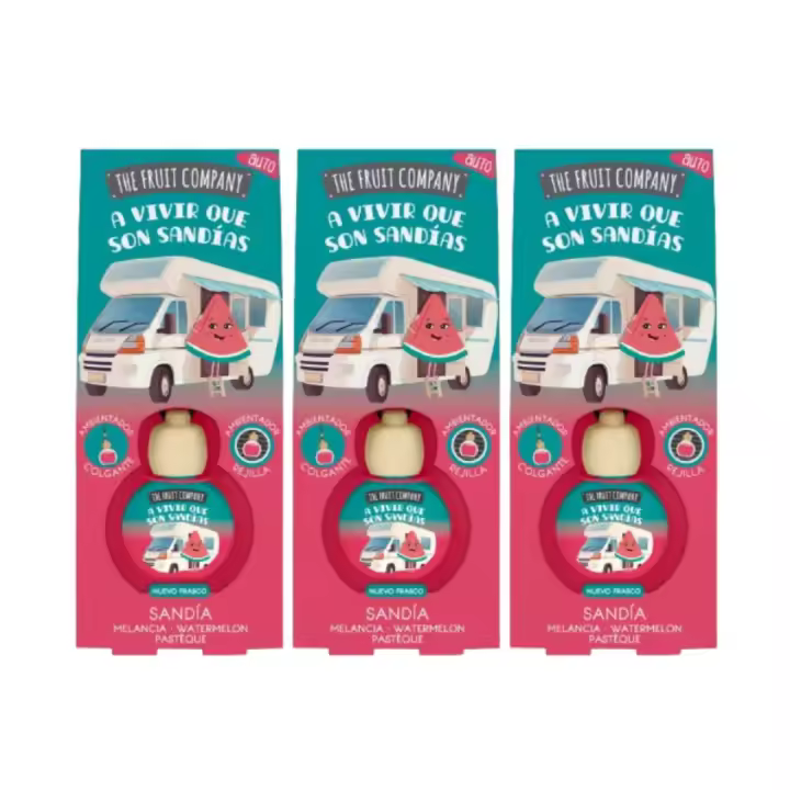 Ambientadores 360 - Pack de 3 Ambientadores Coche 2en1 The Fruit Company | Aroma Frutal, Absorbe Olores, Sin Alcohol, Extractos Naturales | Rejilla o Colgante | Larga Duración +45 Días - 1