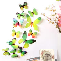 12pcs Parches De Pared Decorativos 3D Mariposa Arcoíris PVC Para Decoración Del Hogar Sala De Estar Estilo Moderno Adhesivos De Pared - details 8