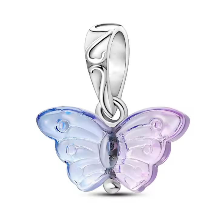 Encanto De Mariposa Plateado En Plata Con Circonia Bola Redonda Colgante Para Pulsera O Collar DIY Joyería De Moda Irregular - 1