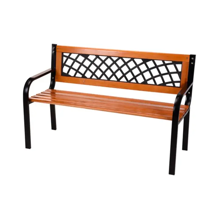 Acomoda Textil – Banco de Madera para Jardín, Terraza o Patio de 2 Plazas con Respaldo y Reposabrazos. Banco Cómodo, Resistente y Ergonómico para Interior y Exterior 125X52X73 CM. - 1