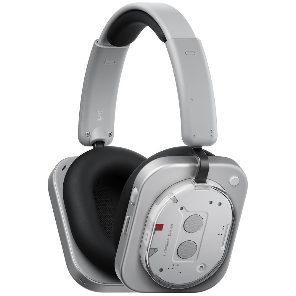 Auriculares - Nothing Headphone (1) Auriculares de Diadema iInalámbricos con Cancelación Activa de Ruido, hasta 80h de Batería, Hi-Res, Audio Espacial, Resistentes al Agua