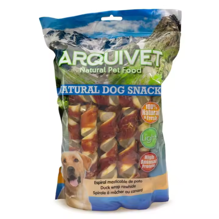 Snack Espiral Masticable Pato 720gr - Snack Natural para perros - Snack Ligh - Bajo contenido en Grasa - Chuche para Perros - Arquivet - 1