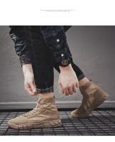 Botas De Cuero Impermeables Para Hombre Botines De Moda Casual Para Otoño Y Primavera Zapatos De Deporte De Media Calf High Para Senderismo Exterior - details 32