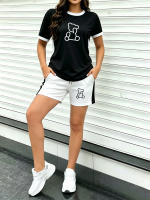Conjunto De Verano Para Mujer Con Estampado De Oso Cartoon: Camiseta Corta Con Cuello Redondo Y Shorts Bandeado Suave Y Curativo Para Uso Diario Y Salidas Casual - details 2