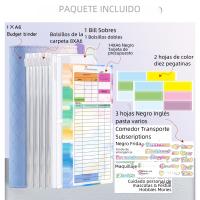 Cuaderno De Ledger A6 De Cuero PU Macaron Con Zip Bag Para Presupuesto Y Cuentas Grado De Gradiente Libre De Hojas - details 1