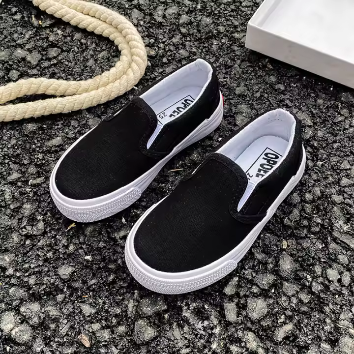 Zapatillas De Lona Para Niños Transpirables Y Modernas Zapatillas De Plataforma Suave Para Niños Y Niñas Color Sólido Zapatos De Niños - 1