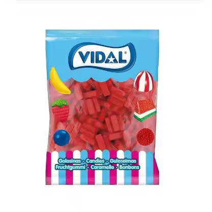 VIDAL Ladrillos Fresa brillo de 250U 1,5Kg sabor a Fresa sin gluten sin grasa sabor original Vidal garantizado - 1