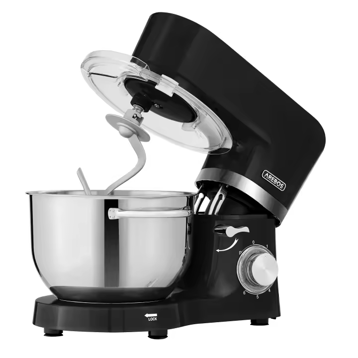AREBOS Procesador Alimentos 1500 W con 2 x 6L Tazón de Mezcla Acero Inoxidable - 1