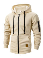 Chaqueta De Capucha Cremallera Para Hombres Moda Otoño Invierno Caliente Sudadera Deportiva Para Exteriores Senderismo Ropa De Aventura - details 6