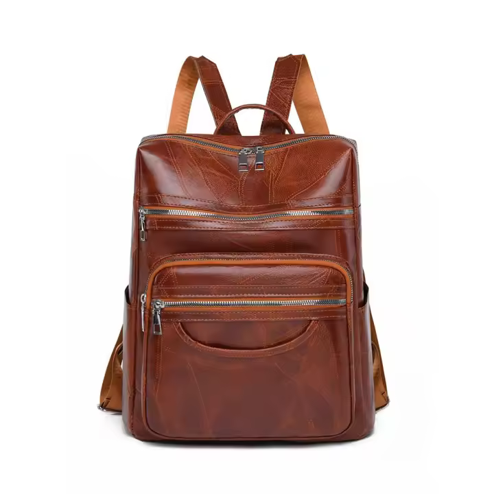 Mochila multicompartimento popular, bolso bandolera de un solo hombro para mujer de moda europea y americana, de cuero de alta calidad y gran capacidad. - 1