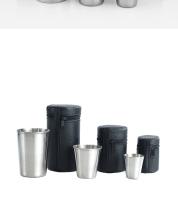 4PCS Copas De Camping De Acero Inoxidable 30/70/170ml Taza De Viaje Portátil Para Café Baijiu Whiskey Ocio Al Aire Libre Senderismo Barra Nestable - details 1