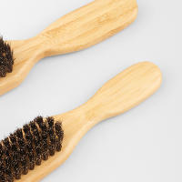 Cepillo De Limpieza Para Barba Con Mango De Madera Y Pelo De Cebo Anti Estático Herramienta De Peinado Para Hombres Cepillo De Afeitar Para Peluquero - details 10