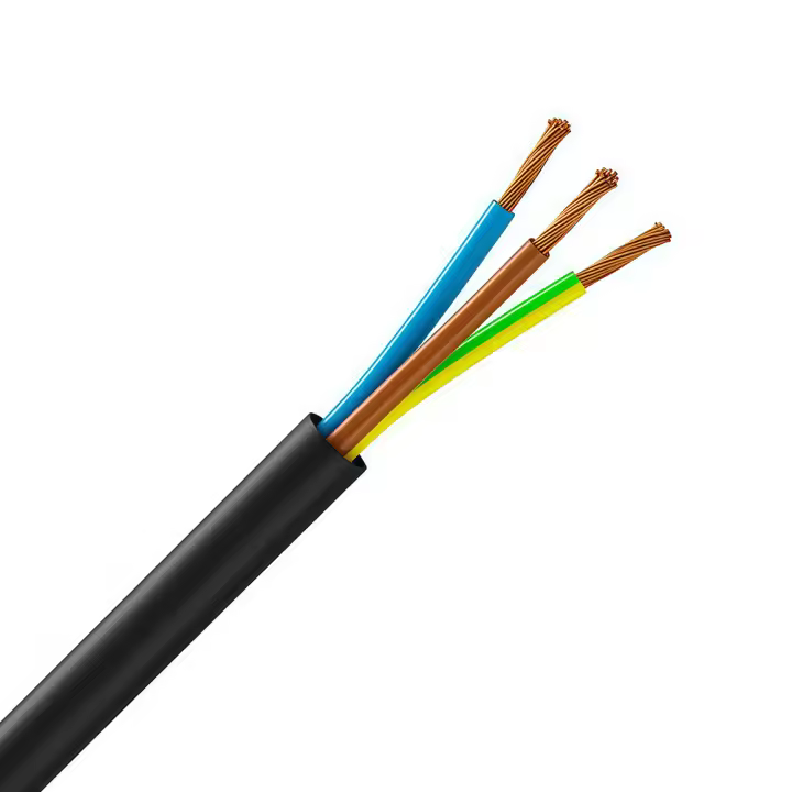 Manguera eléctrica redonda 3x1.0mm² RV-K negra 3G1.0 | Cable negro 3 hilos | 5-20m. Longitud a elegir | Suministros Castro - 1