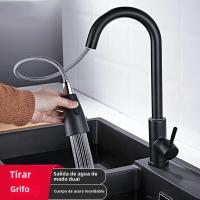 Grifo De Cocina De Acero Inoxidable 304 Con Mangue Pull out 360 Grados Tope Único Roce De Cera Grifo De Piscina Con Cabezal De Rociador - details 0