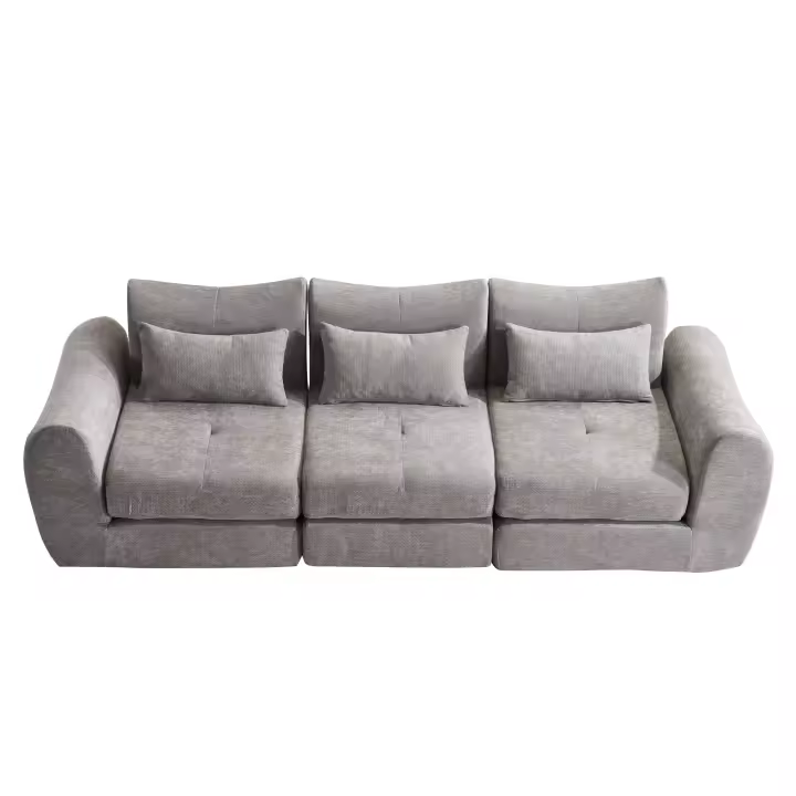 Sofá modular de pana, combinación libre sin herramientas, convertible en sofá cama de 3 plazas, no requiere montaje, ahorra espacio, ideal para salones y apartamentos pequeños - 1
