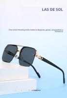 Gafas De Sol Para Hombres Y Mujeres Oversize Retro Double Bridges Polygon Square Metal Fashion Gradient Shades UV400 - details 0