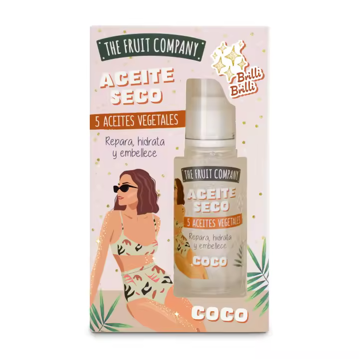 The Fruit Company Dry Oil Glitter Coco 50 Ml TFC - Aceite Seco Coco - Tratamiento Intensivo Ácidos Grasos Vegetales - 1