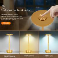 Lámpara De Escritorio LED Recargable Impermeable De Aleación De Aluminio Con Iluminación Para Lectura Y Camping Estilo Moderno Metal Negro - details 2