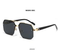 Gafas De Sol Para Hombres Y Mujeres Oversize Retro Double Bridges Polygon Square Metal Fashion Gradient Shades UV400 - details 13