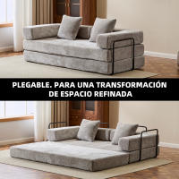 Sofá cama convertible de chenilla suave Sinaopus, asiento doble, no requiere montaje - tela resistente a los arañazos, imprescindible para apartamentos cómodos - details 5