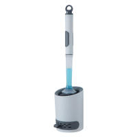 Juego de cepillos de inodoro recargables para detergente, montado en la pared con soporte, cepillo de silicona TPR para herramientas de limpieza de esquinas, accesorios de baño - details 1