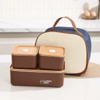 Contenedor De Alimentos De Acero Inoxidable Con Capas Doble Para Mantener Fresco Y Aislado Tres Tamaños Diferentes Para Viajes Y Picnics - details 3