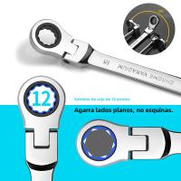 Juego De Llaves De Combinación Con Cabeza Flexible 1Pcs 72 Dientes Cr-V Metralla 6-24mm Para Tornillos Y Bisagras De Hexagonal - details 3