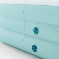 INTEX - Piscina hinchable infantil, color azul y blanco, medidas de 264x165x56 cm, suelo y asientos hinchables, capacidad para 780 litros agua, 2 cámaras de aire, 1 parche reparación, piscinas desmontables para niños - details 4