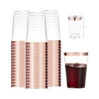 10pcs Copas De Postre Doradas De Plástico 12oz Copas Desechables Transparentes Para Bebida Cumpleaños Boda Suplido - details 5