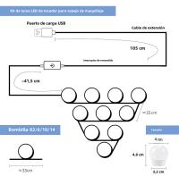 Espejo De Maquillaje LED Con Luz USB Para Vestíbulo Iluminación Ajustable Para Mesa De Vestir Y Baño Lámpara De Pared Incluye Bombilla - details 9