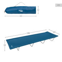 Aktive Camping - Tumbona plegable acero y tela, 180x60x18 cm, peso máximo soportado 100 kg, con PVC, bolsa de transporte, para una persona, resistente, hamaca, jardín, acampada - details 3