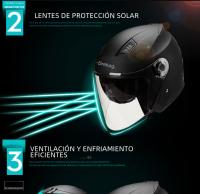 Casco De Motocicleta Vintage Con Lente Doble Para Karts Scooters Y Vans Protección Abs Unisex Adecuado Para Todas Las Estaciones - details 3