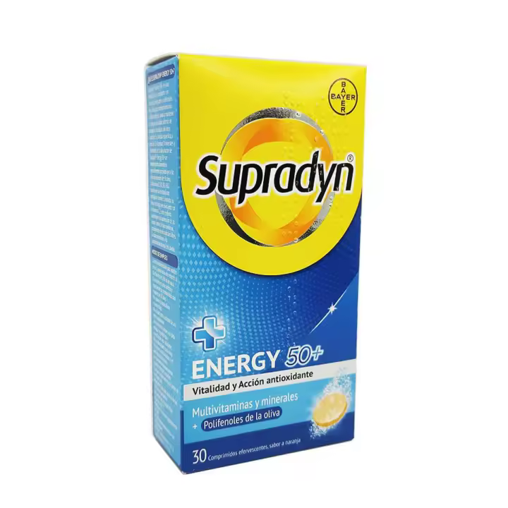 Supradyn energy 50+ sabor naranja 30 comprimidos efervescentes - 1