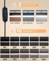 Lámpara De Escritorio LED Plegable Con Palanca Larga Y Ajustable En 3 Colores Luz De Mesa Para Lectura Y Computadoras - details 2