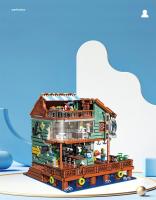 Bloques De Construcción Creativos De Pesca Cabin Wharf Modelo De Pueblo Con Figuras Mini Bricks Juguete Para Niños - details 10