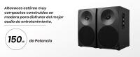 Woxter Dynamic Line 410 – Altavoces Estéreo 2.0 Autoamplificados con 150W, Ideal para PC Estudio, DJ Madera, Woofer de 4 pulgadas, 2 Tweeter, 3.5 mm, RCA, Control Volumen, Agudos, Graves - Colores: Negro o Blanco - details 3