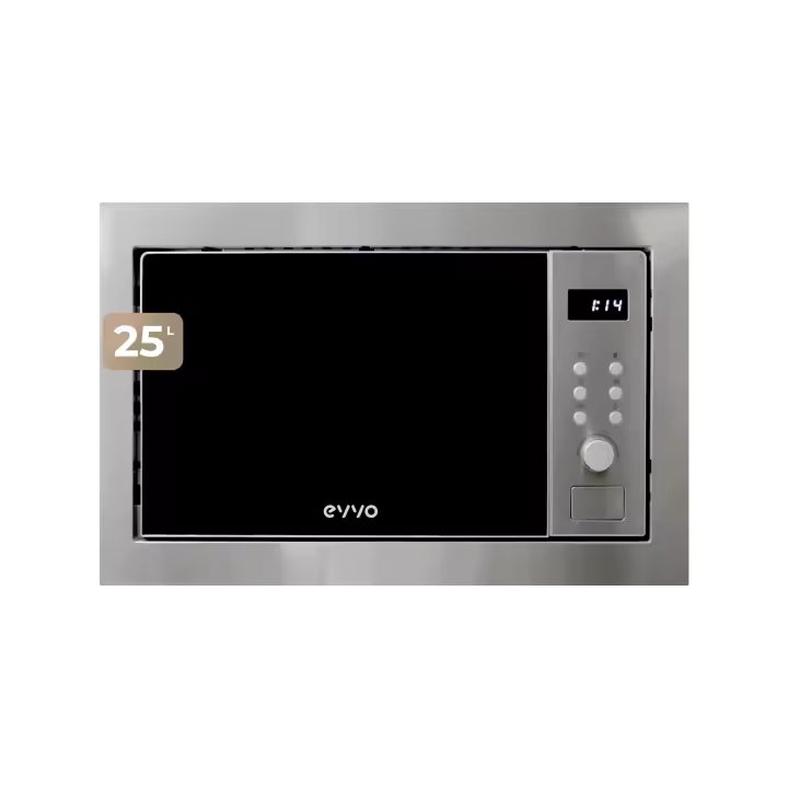 Microondas integrable EVVO Mi35 , 25L de Capacidad, Grill 1000W, Efecto Brillante, Multifunción, 8 Funciones, Temporizador - 1