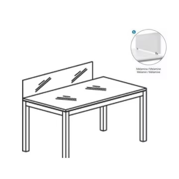 Rocada Separador de Cristal Modelo Executive Tamaño 40x146 Cm Mesa Individual Melamina - Elegante Diseño - 1