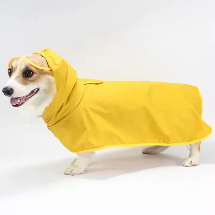 Ropa Impermeable Para Perros Ropa De Invierno Con Capucha Adecuada Para La Estación Lluviosa Disponible En Amarillo Talla Única - 1