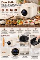 Olla Eléctrica Multifunción 5L, Olla Arrocera Inteligente Programable con Panel Digital, Cubeta Antiadherente y Cocción Automática, Multicooker para Arroz, Sopas, Guisos, Vapor y Cocina Diaria - details 0