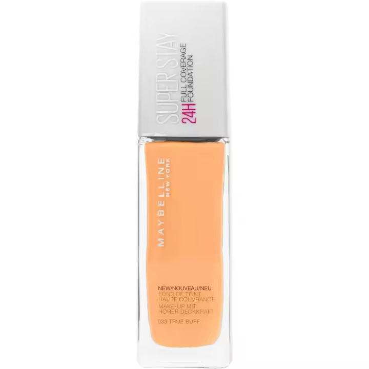 Maybelline SUPER STAY 24h Full Coverage Foundation 33 TRUE BUFF, Base de Maquillaje. - 1