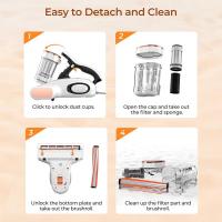 JIGOO J300 Aspirador de Ácaros con Sensor de Ácaros y Pantalla Digital, 500W Aspiradora antiácaros con Doble Taza, Luz UV, para Alergias, Elimina el 99.9% de alérgenos en colchones, Camas y sofás - details 12