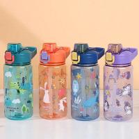 Botella De Agua Para Niños 600ml Con Taza De Sopar Y Pajita De Silicona a Prueba De Fugas Plástico Reutilizable Para El Verano - details 7