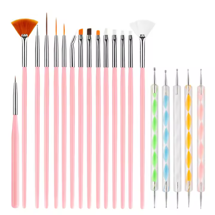 Set De Pinceles Para Arte De Uñas Con Pluma De Terapia De Luz Colorida Y Doble Punta Herramientas De Uñas Precisas - 1