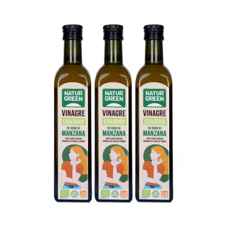 Pack 3x NaturGreen Vinagre de Sidra de Manzana Bio 500 ml - 1